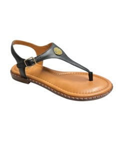 SANDALIAS PLANAS NEGRO 17324
