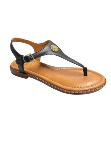 SANDALIAS PLANAS NEGRO 17324