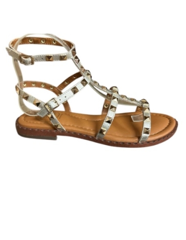 SANDALIAS PLANAS PLATINO 17519