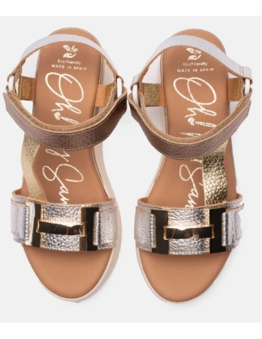 SANDALIAS CON CUÑA PLATA 17547