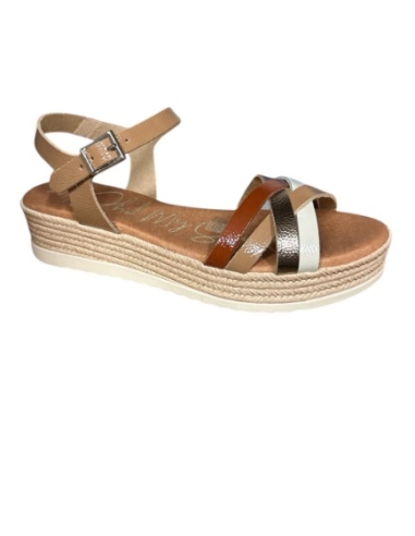 SANDALIAS CON CUÑA MARRON 17551