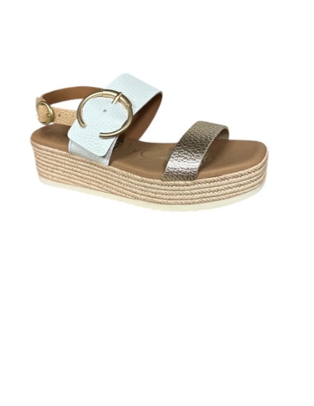 SANDALIAS CON CUÑA BLANCO 17554