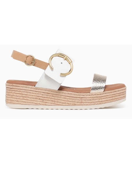 SANDALIAS CON CUÑA BLANCO 17554