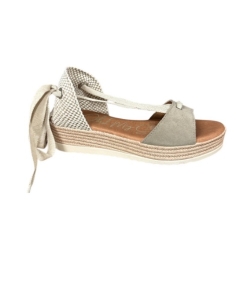 SANDALIAS CON CUÑA TAUPE 17555