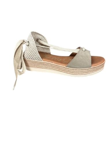 SANDALIAS CON CUÑA TAUPE 17555