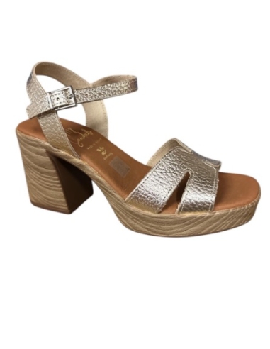 ZAPATOS CON TACON CHAMPAN 17556