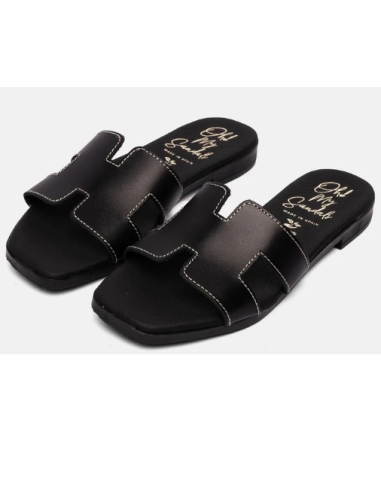 SANDALIAS PLANAS NEGRO 17561