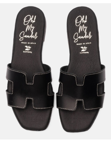 SANDALIAS PLANAS NEGRO 17561