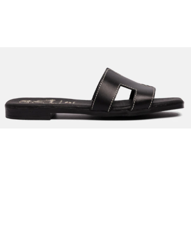 SANDALIAS PLANAS NEGRO 17561