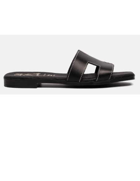 SANDALIAS PLANAS NEGRO 17561