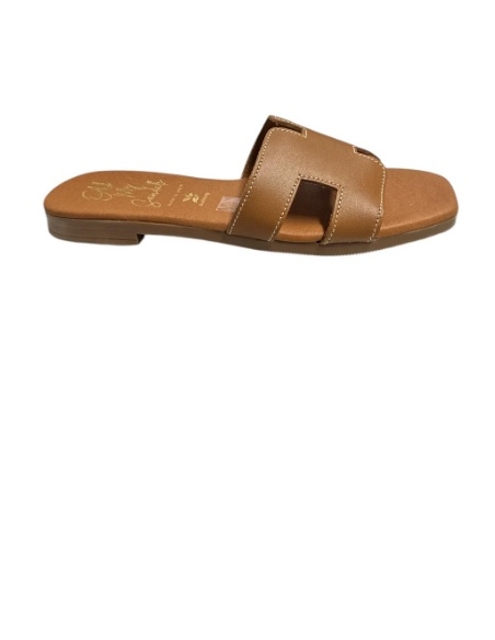 SANDALIAS PLANAS CUERO 17562