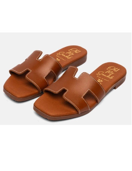 SANDALIAS PLANAS CUERO 17562