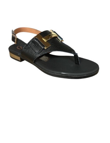 SANDALIAS PLANAS NEGRO 17568