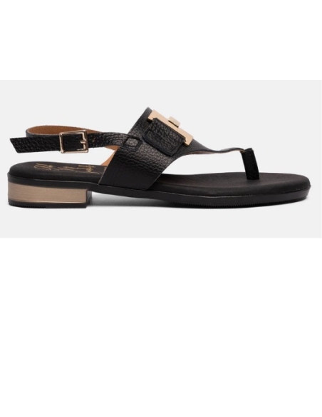 SANDALIAS PLANAS NEGRO 17568
