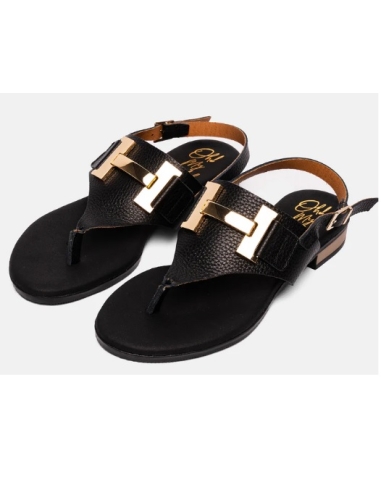 SANDALIAS PLANAS NEGRO 17568