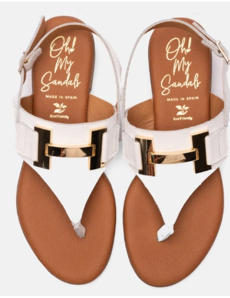 SANDALIAS PLANAS BLANCO 16459