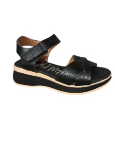 SANDALIAS CON CUÑA NEGRO 17570 2