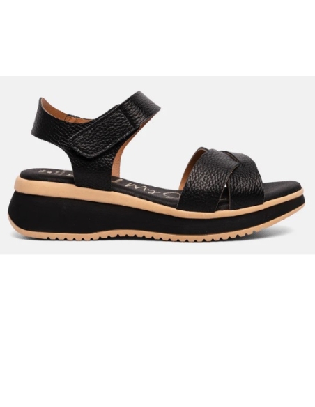 SANDALIAS CON CUÑA NEGRO 17570