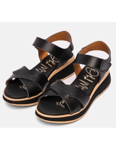 SANDALIAS CON CUÑA NEGRO 17570