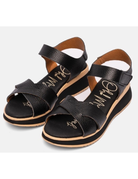 SANDALIAS CON CUÑA NEGRO 17570