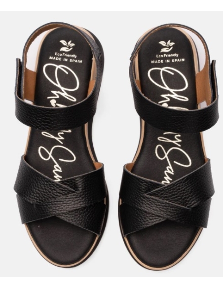 SANDALIAS CON CUÑA NEGRO 17570