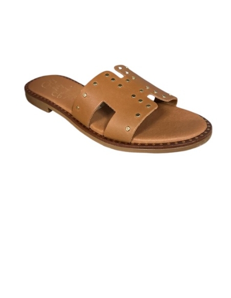 SANDALIAS PLANAS CUERO 17572