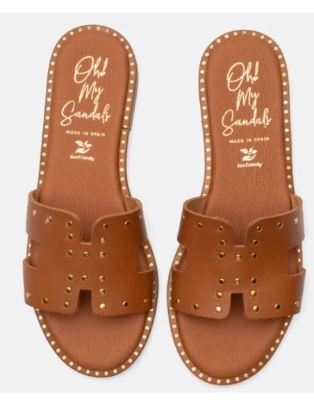 SANDALIAS PLANAS CUERO 17572
