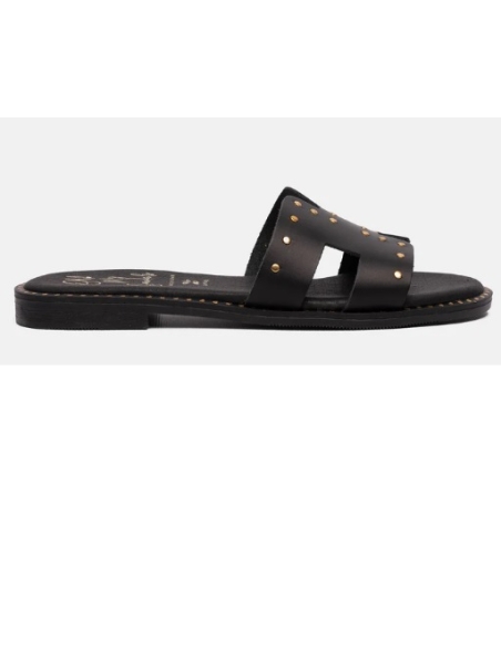 SANDALIAS PLANAS NEGRO 17573