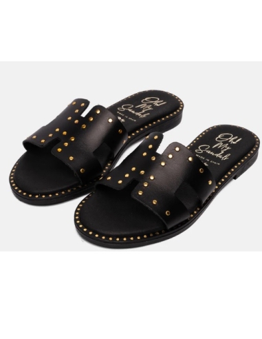 SANDALIAS PLANAS NEGRO 17573