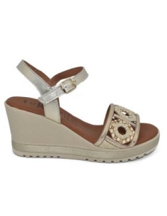 SANDALIAS CON CUÑA PLATINO 17676