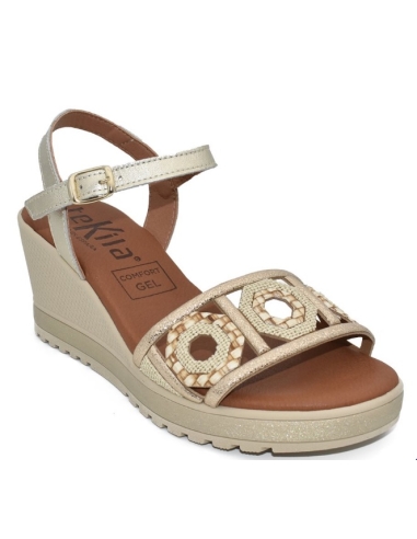 SANDALIAS CON CUÑA PLATINO 17676