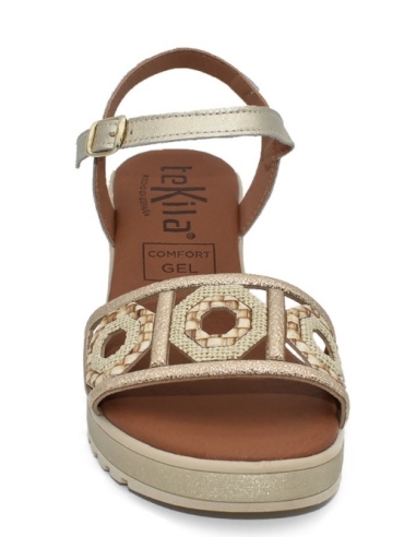 SANDALIAS CON CUÑA PLATINO 17676