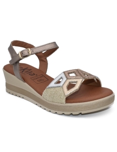 SANDALIAS CON CUÑA BRONCE 17677 2