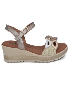 SANDALIAS CON CUÑA BRONCE 17677