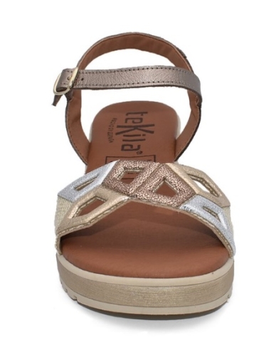 SANDALIAS CON CUÑA BRONCE 17677