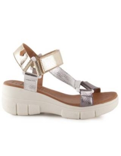 SANDALIAS PLANAS PLATINO 17675