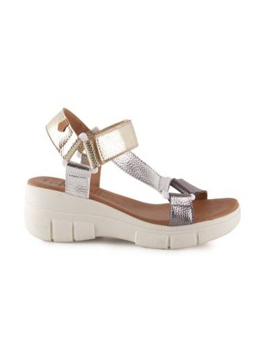 SANDALIAS PLANAS PLATINO 17675