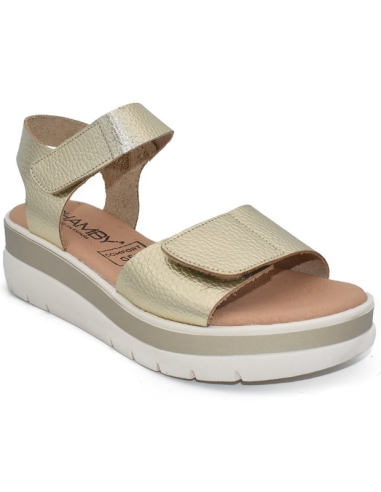 SANDALIAS CON CUÑA PLATINO 17684