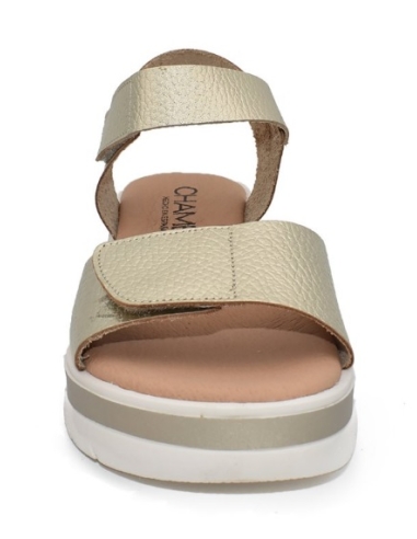 SANDALIAS CON CUÑA PLATINO 17684