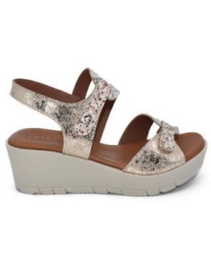 SANDALIAS CON CUÑA BEIG 17680