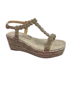 SANDALIAS CON CUÑA BRONCE 17541