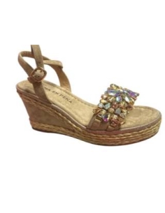 SANDALIAS CON CUÑA BEIG 17540