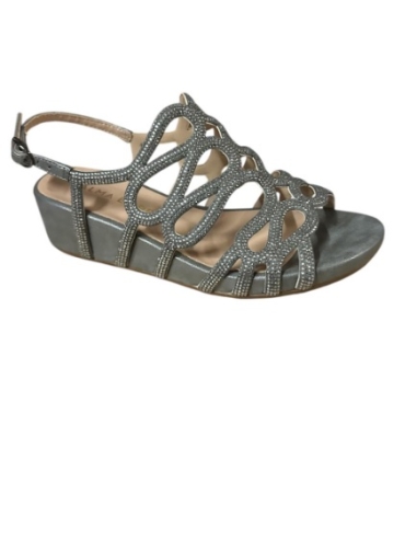 SANDALIAS CON CUÑA PLATA 17351