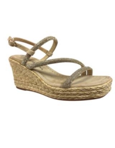 SANDALIAS CON CUÑA ORO 17246