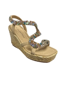 SANDALIAS CON CUÑA BEIG 17244