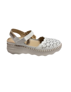 SANDALIA CON CUÑA BLANCO 18230