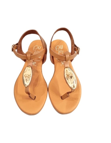 SANDALIAS PLANAS CUERO 18468