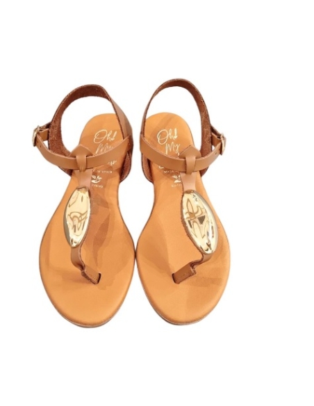 SANDALIAS PLANAS CUERO 18468
