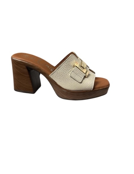 SANDALIAS CON TACON BEIG 18471