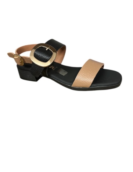 SANDALIAS PLANAS NEGRO 16456